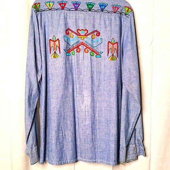 Vintage Levis Pantela Denim Button Down XL - Picture 5 of 14